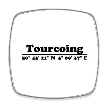 Tourcoing coordinates - Square fridge magnet - white - Front