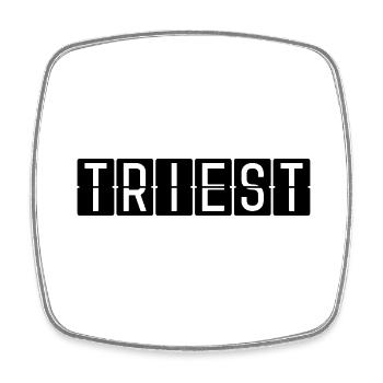 Triest Flughafentafel - Viereckiger Kühlschrankmagnet - Weiß - Vorne
