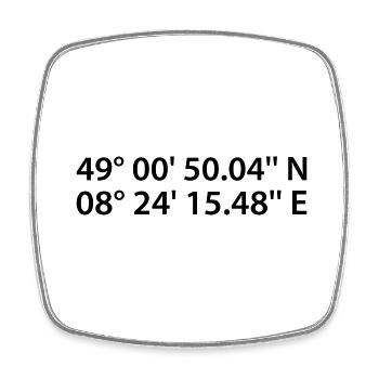 Karlsruhe Coordinates - Square fridge magnet - white - Front