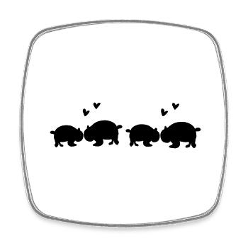 Panda Pattern Animal Love Animals Line - Square fridge magnet - white - Front