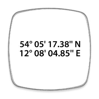 Rostock Coordinates - Square fridge magnet - white - Front