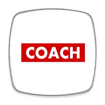 Coach - Square fridge magnet - white - Front