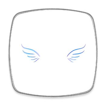 Ailes Ange mouche bleu violet - Magnet carré - blanc - Devant