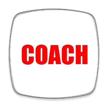 Coach - Square fridge magnet - white - Front
