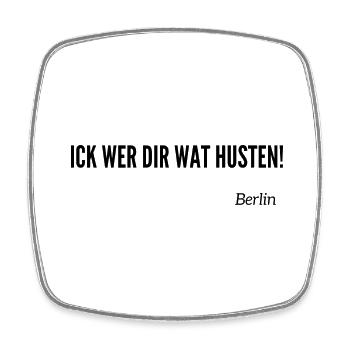 Berliner Schnauze - Viereckiger Kühlschrankmagnet - Weiß - Vorne