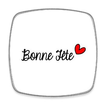 BONNE FÊTE. FÊTE DES MÈRES. FÊTE DES PÈRES. FÊTE - Magnet carré - blanc - Devant