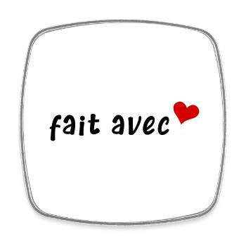 fait avec amour - Magnet carré - blanc - Devant
