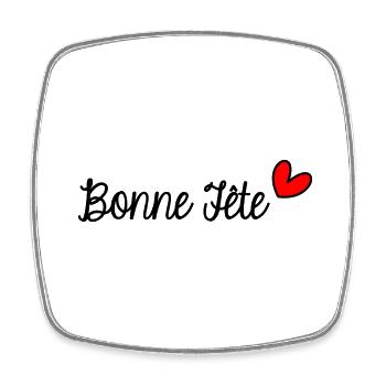 BONNE FÊTE. FÊTE DES MÈRES. FÊTE DES PÈRES. FÊTE - Magnet carré - blanc - Devant
