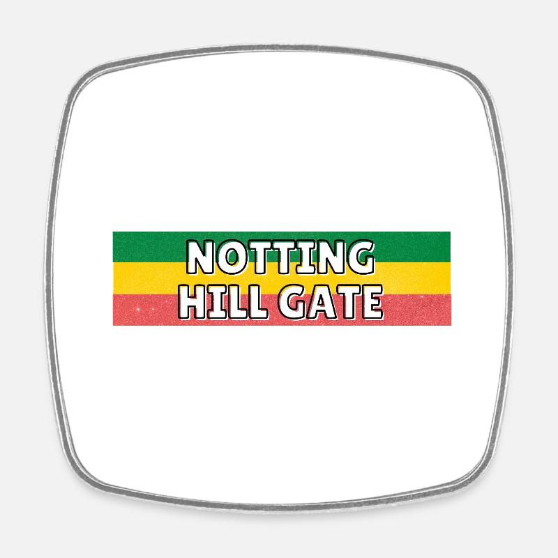 Notting Hill Gate Train Station - Square fridge magnet - white