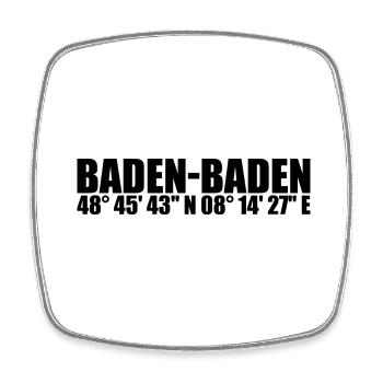 Baden-Baden Koordinaten - Viereckiger Kühlschrankmagnet - Weiß - Vorne