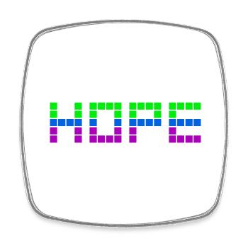 HOPE (Grün, Blau, Lila) - Viereckiger Kühlschrankmagnet - Weiß - Vorne