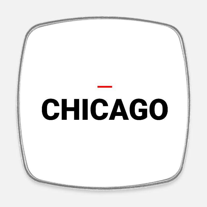 CHICAGO - Square fridge magnet - white