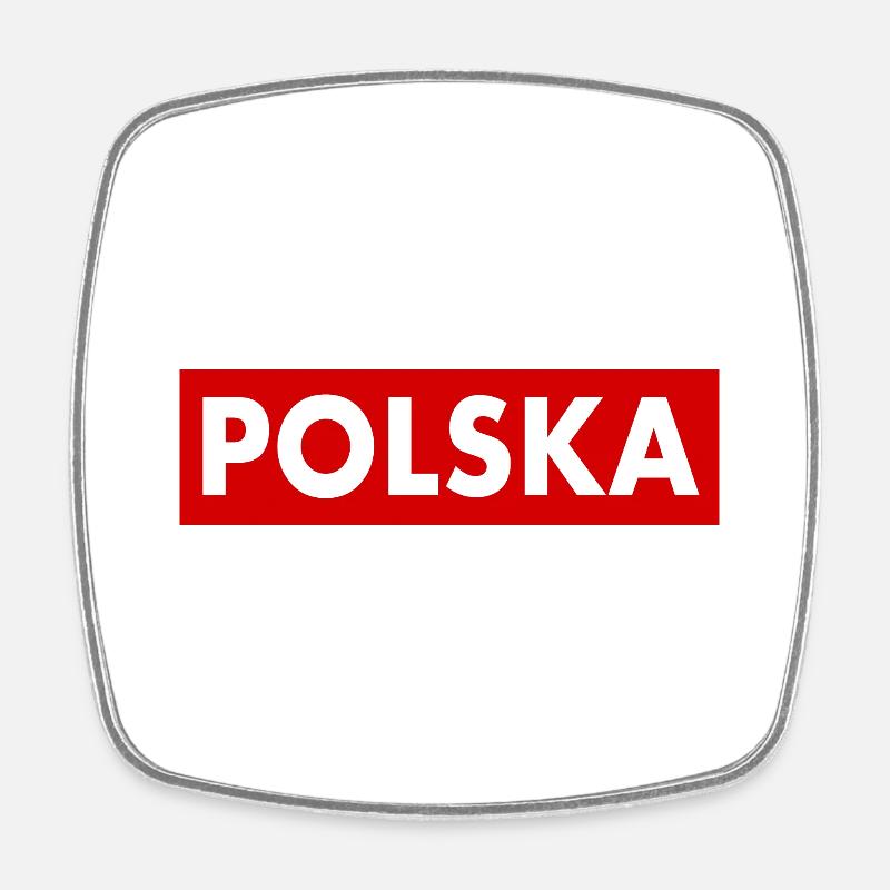 Pologne - Magnet carré - blanc