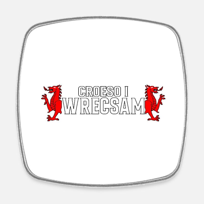 CROESO I WRECSAM - Square fridge magnet - white