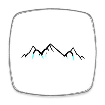 Mountains - Viereckiger Kühlschrankmagnet - Weiß - Vorne