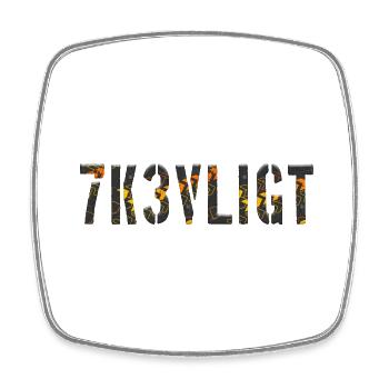 sms chat language fortifications english three 3 three - Square fridge magnet - white - Front