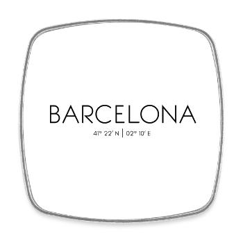 Barcelona, Catalonia, Spain, Mediterranean Sea - Square fridge magnet - white - Front