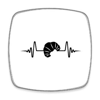 Croissant Symbol Pulse - Square fridge magnet - white - Front