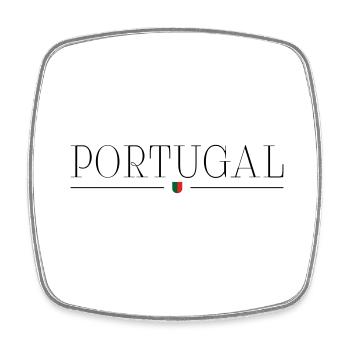 Portugal T-Shirt: Sonne, Meer, Stil - Viereckiger Kühlschrankmagnet - Weiß - Vorne