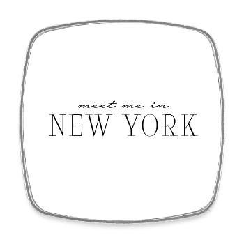 Meet me in New York - Viereckiger Kühlschrankmagnet - Weiß - Vorne