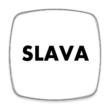 Slava - Square fridge magnet - white - Front