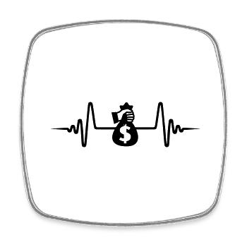 Money Money Pulse Cash - Square fridge magnet - white - Front