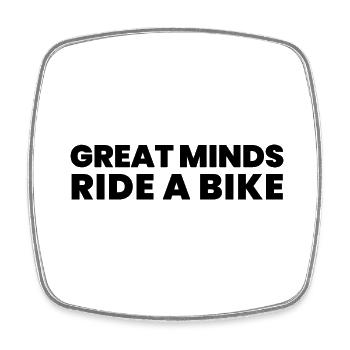 Great Minds Ride A Bike - Square fridge magnet - white - Front