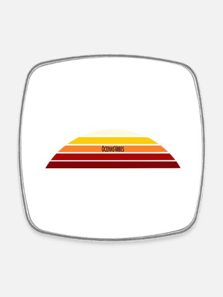 Sunset OceansVibes - Square fridge magnet - white