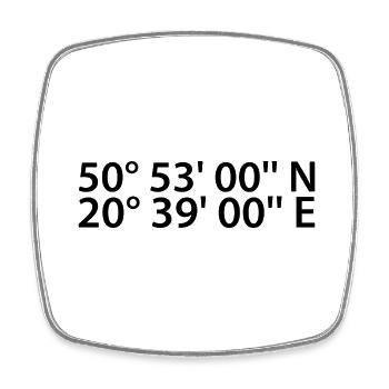 Kielce coordinates - Square fridge magnet - white - Front