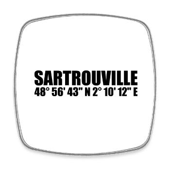 Coordonnées de Sartrouville - Magnet carré - blanc - Devant
