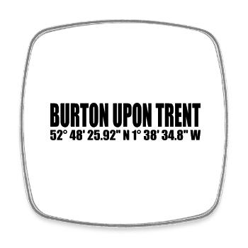 Burton upon Trent coordinates - Square fridge magnet - white - Front