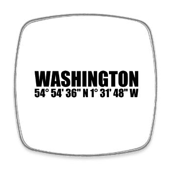 Washington Koordinaten - Viereckiger Kühlschrankmagnet - Weiß - Vorne