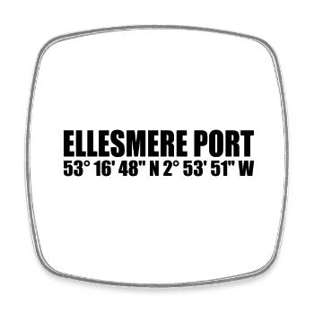 Ellesmere Port Coordinates - Square fridge magnet - white - Front
