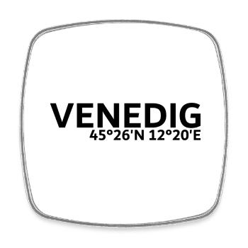 Venice coordinates - Square fridge magnet - white - Front