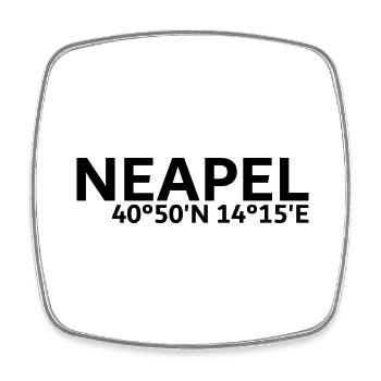 Neapel Koordinaten - Viereckiger Kühlschrankmagnet - Weiß - Vorne