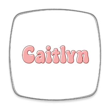 Girl Name Caitlyn Retro First Name Caitlyn Couple - Square fridge magnet - white - Front