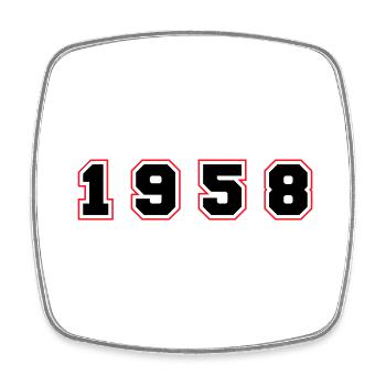 1958 Year Number - Square fridge magnet - white - Front