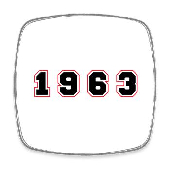 1963 Jahr Zahl - Viereckiger Kühlschrankmagnet - Weiß - Vorne