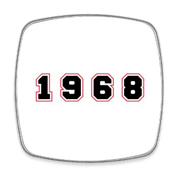 1968 Jahr Zahl - Viereckiger Kühlschrankmagnet - Weiß - Vorne