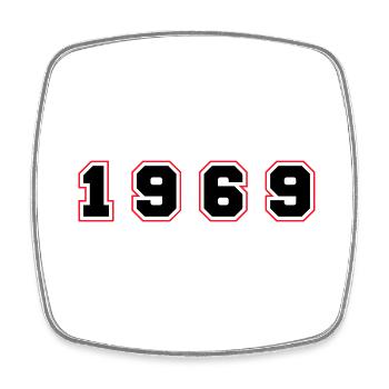 1969 Jahr Zahl - Viereckiger Kühlschrankmagnet - Weiß - Vorne