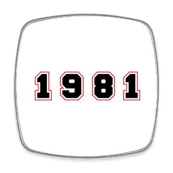 1981 Jahr Zahl - Viereckiger Kühlschrankmagnet - Weiß - Vorne