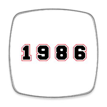 1986 Year Number - Square fridge magnet - white - Front