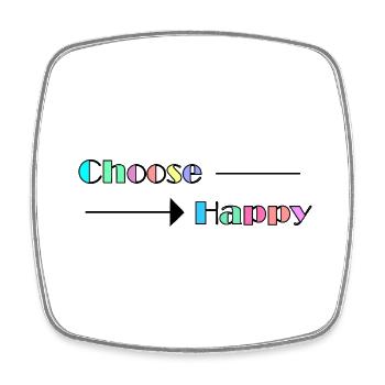 Choose Happy - Viereckiger Kühlschrankmagnet - Weiß - Vorne