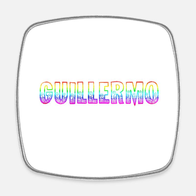 Guillermo RS Rainbow - Square fridge magnet - white