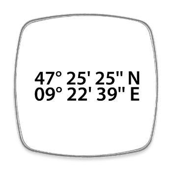 St. Gallen coordinates - Square fridge magnet - white - Front