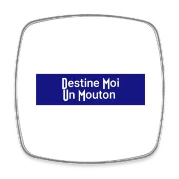 Streetwear DUM - Magnet carré - blanc - Devant
