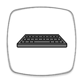 Keyboard Input Computer Design - Square fridge magnet - white - Front