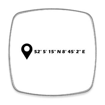 Bad Salzuflen coordinates - Square fridge magnet - white - Front