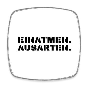 einatmen ausarten schwarz großbuchstaben - Viereckiger Kühlschrankmagnet - Weiß - Vorne