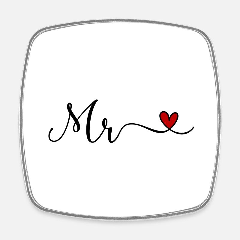 Mr - Viereckiger Kühlschrankmagnet - Weiß